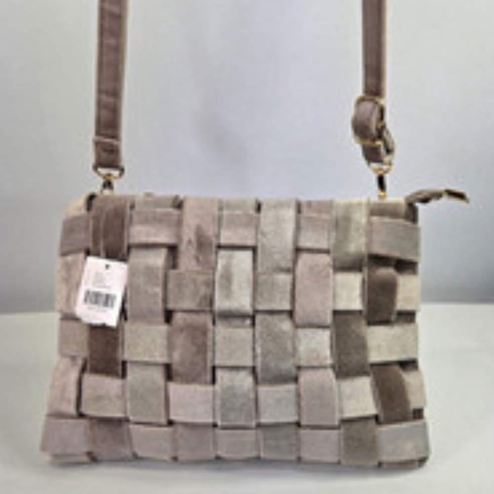 NWT Anthropologie woven velvet pouch with strap